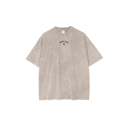 "FEAR GOD" PREMIUM OVERSIZED TEE IN ACID WASHED BLACK