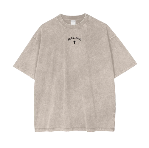 FEAR GOD Oversized Christian Tee front view — Ecclesiastes 12:13