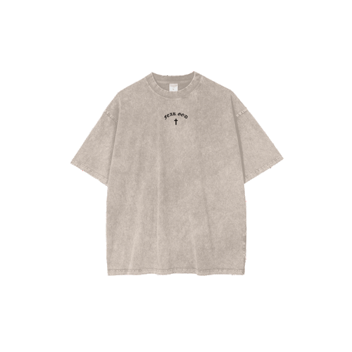 FEAR GOD Oversized Christian Tee rotating view showing front and back — Ecclesiastes 12:13