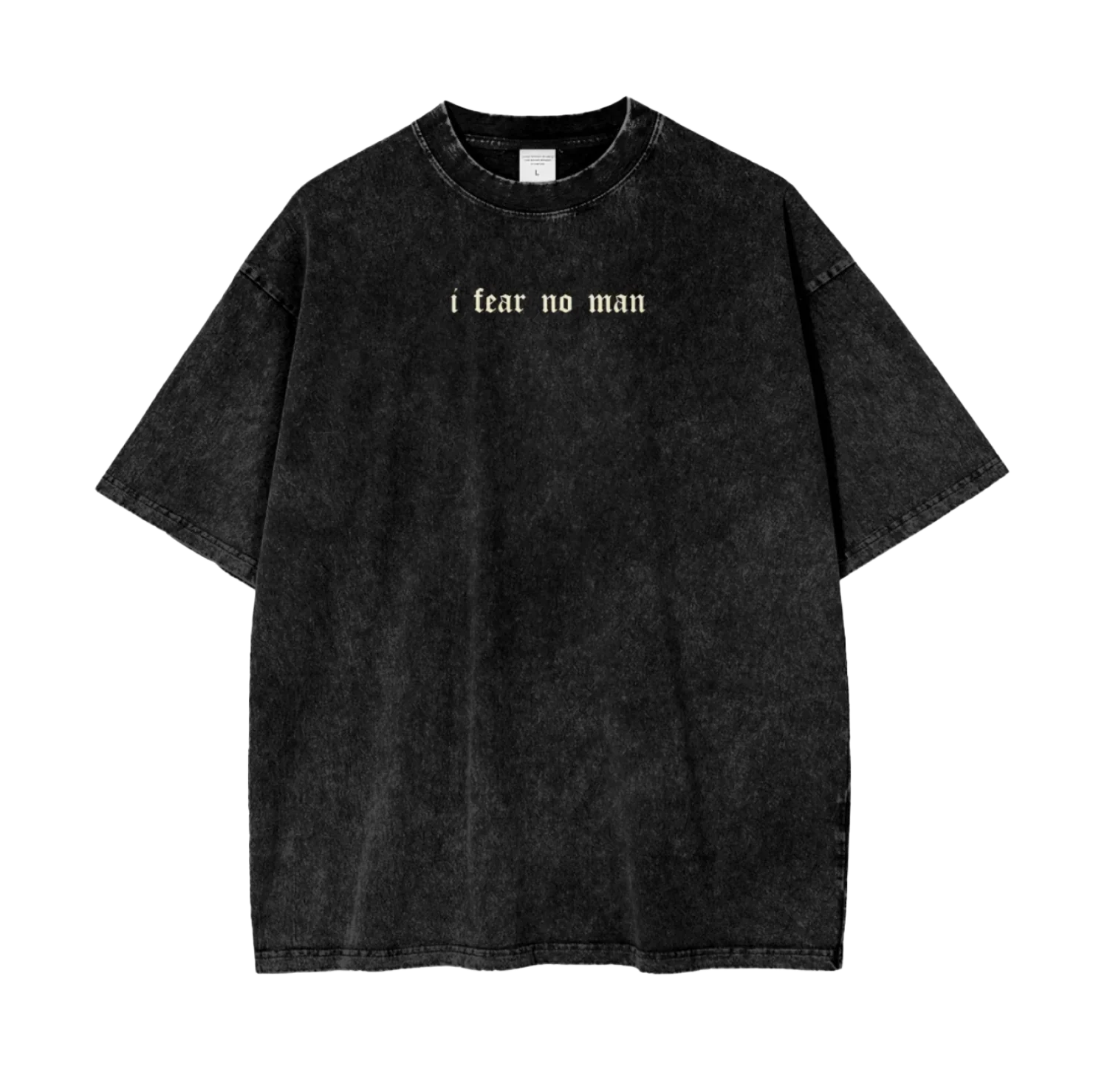 FEARLESS FAITH Oversized Christian Tee front view — Matthew 10:28