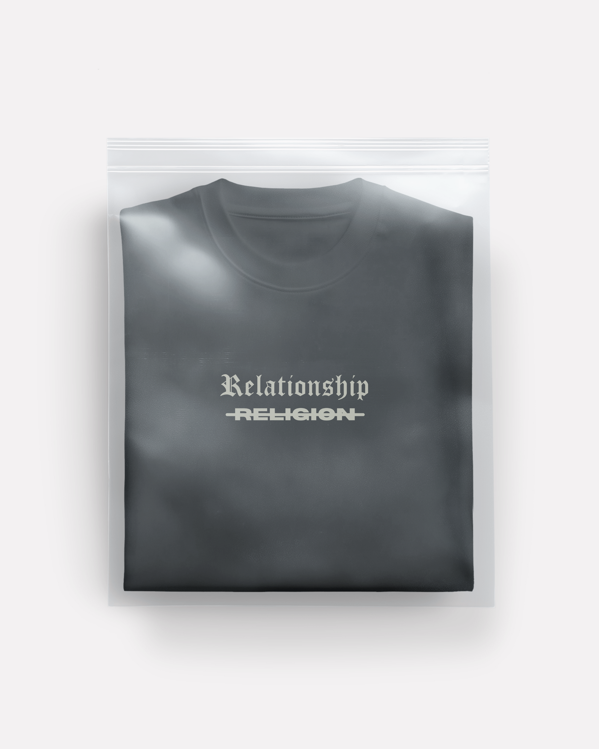 "ABOVE RELIGION" PREMIUM OVERSIZED TEE IN ACID WASHED BLACK