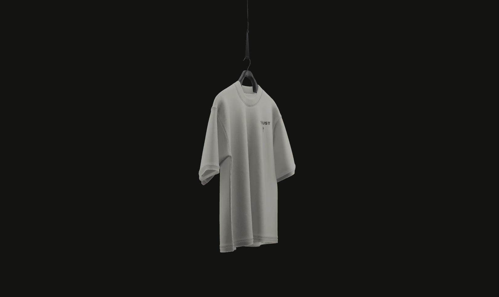 "TRUST" PREMIUM OVERSIZED TEE IN ACID WASHED IVORY