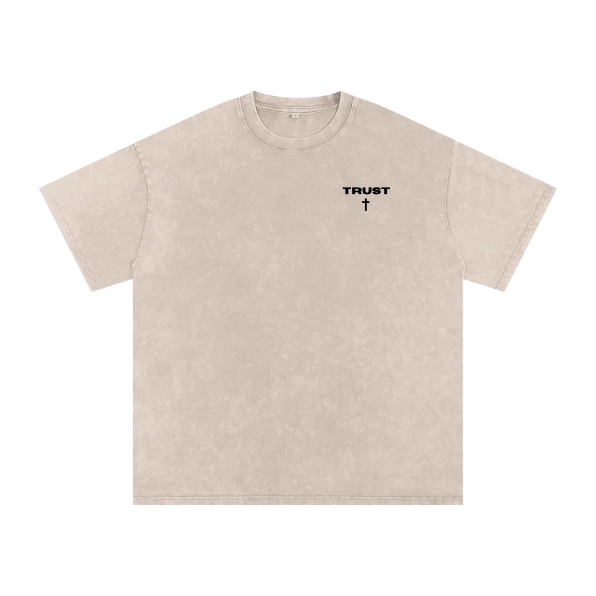 TRUST Oversized Christian Tee front view with Proverbs 3:5–6 — Yeshua Culture Apparel